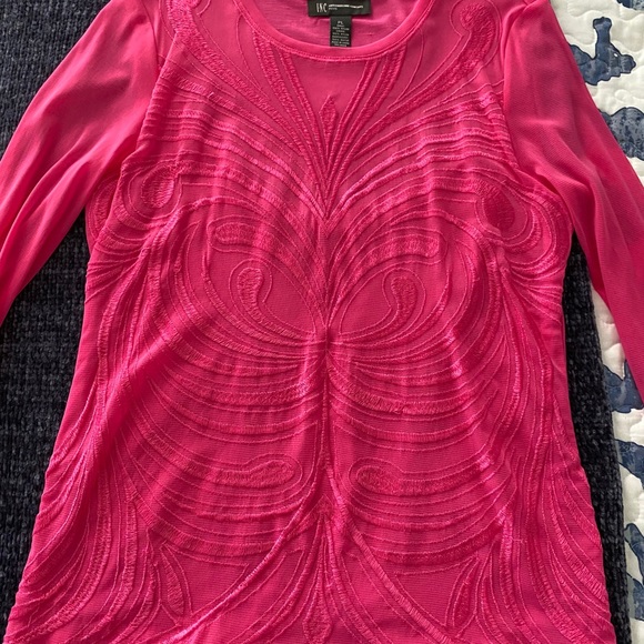INC International Concepts Tops - INC Fuchsia top (L) 3/4 sleeve thin shimmer